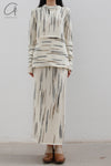 SWAYING/KNIT coarse wool gradient pullover SW22AW1T71 white/black brown